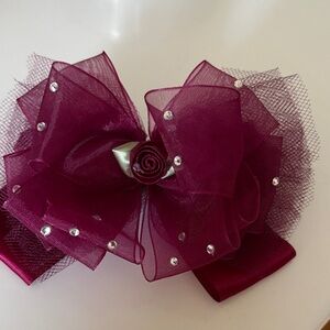Glitzy Burgundy Bow
